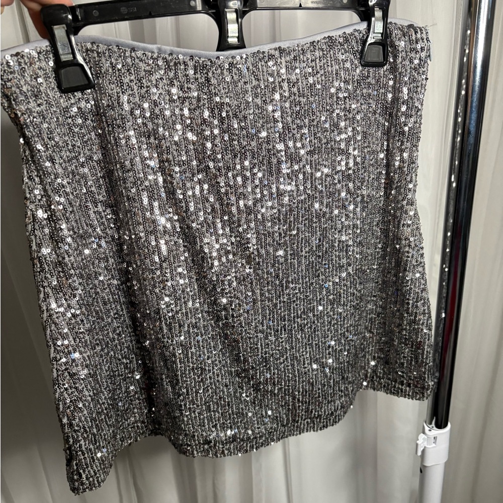 Silver Sequin Women's Skirt